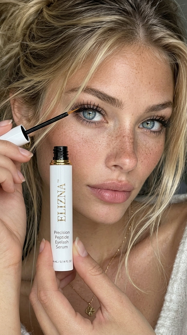 ELIZNA Eyelash Serum packaging, tube and precision applicator